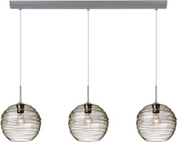 Besa 3 to 6 Light Incandescent, LED or CFL Pendants hang from a single Canopy