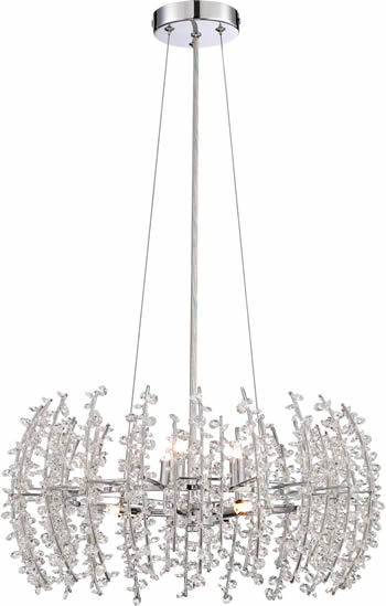 VLA2820C Crystal Pendant from Quoizel Valla Collection - Modern Chrome and Crystal Pendants in three sizes
Dimmable LED, included